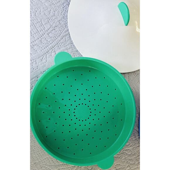 Vintage Tupperware 3pc Micro Steamer Microwaveable Vegetable Cooker 3066A-4 - Picture 2 of 9